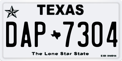 TX license plate DAP7304