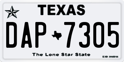 TX license plate DAP7305