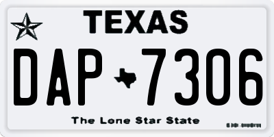 TX license plate DAP7306
