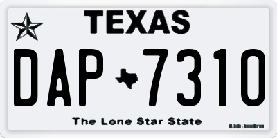TX license plate DAP7310