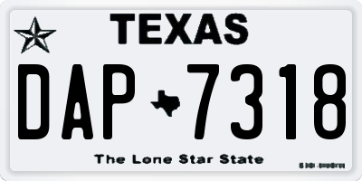 TX license plate DAP7318