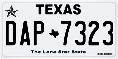 TX license plate DAP7323