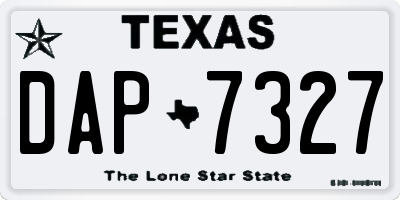 TX license plate DAP7327