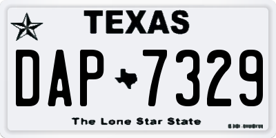 TX license plate DAP7329