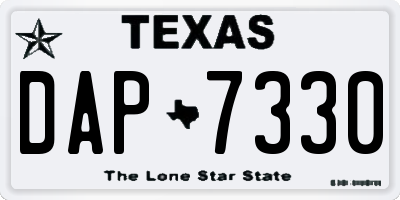 TX license plate DAP7330