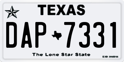 TX license plate DAP7331