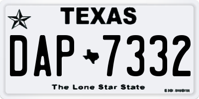 TX license plate DAP7332