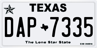 TX license plate DAP7335