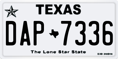 TX license plate DAP7336