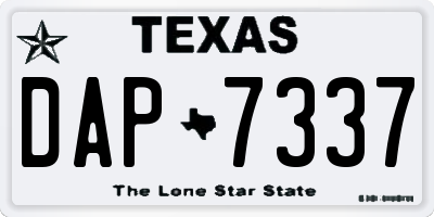 TX license plate DAP7337