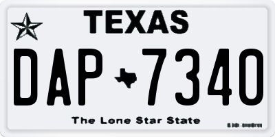 TX license plate DAP7340