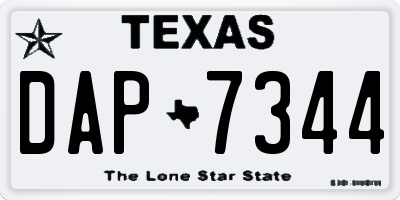 TX license plate DAP7344