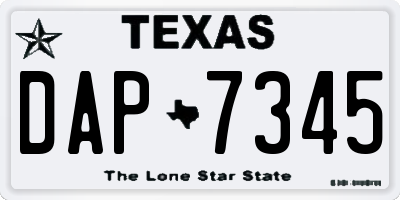 TX license plate DAP7345