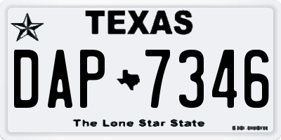 TX license plate DAP7346