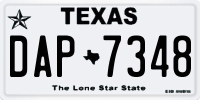 TX license plate DAP7348