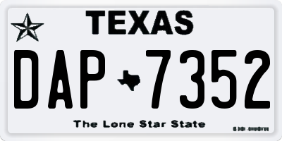 TX license plate DAP7352