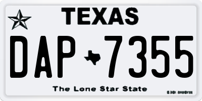 TX license plate DAP7355