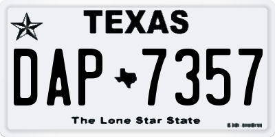TX license plate DAP7357