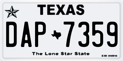 TX license plate DAP7359