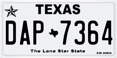 TX license plate DAP7364