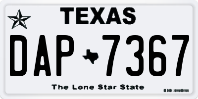 TX license plate DAP7367