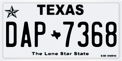 TX license plate DAP7368