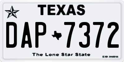 TX license plate DAP7372