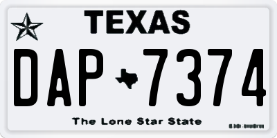 TX license plate DAP7374
