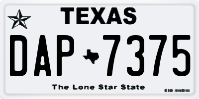 TX license plate DAP7375