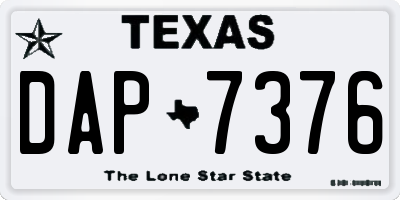 TX license plate DAP7376