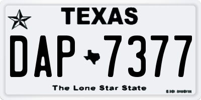 TX license plate DAP7377