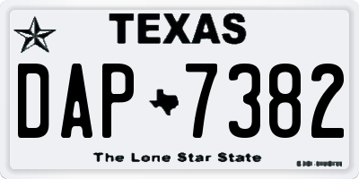 TX license plate DAP7382