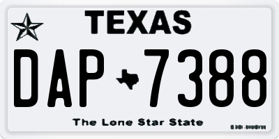 TX license plate DAP7388