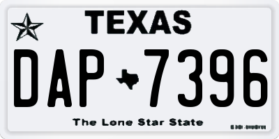 TX license plate DAP7396