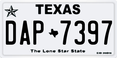 TX license plate DAP7397