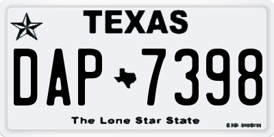 TX license plate DAP7398