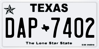 TX license plate DAP7402