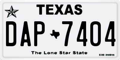 TX license plate DAP7404