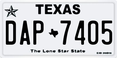 TX license plate DAP7405