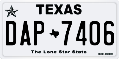 TX license plate DAP7406