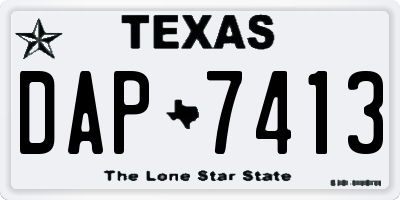 TX license plate DAP7413