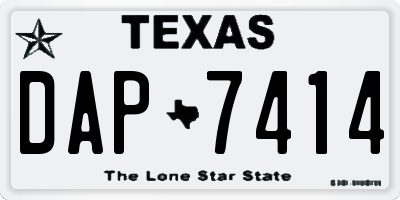 TX license plate DAP7414