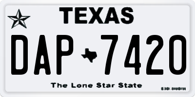 TX license plate DAP7420