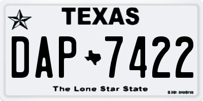 TX license plate DAP7422