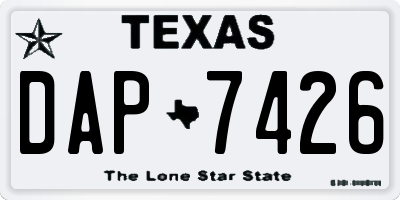 TX license plate DAP7426