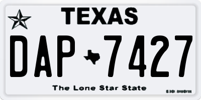 TX license plate DAP7427