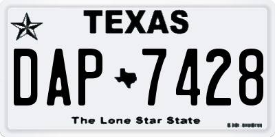 TX license plate DAP7428