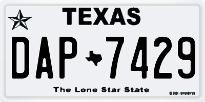 TX license plate DAP7429
