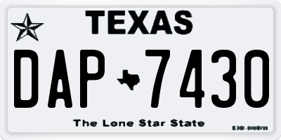 TX license plate DAP7430
