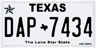 TX license plate DAP7434